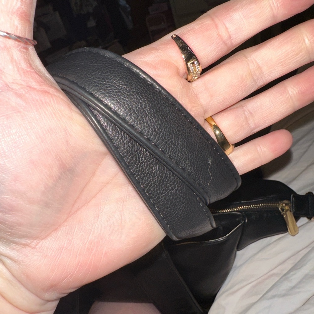 Miss fong soft Black Leather Baby Bag so many pockets insulated good accents new - Picture 6 of 16